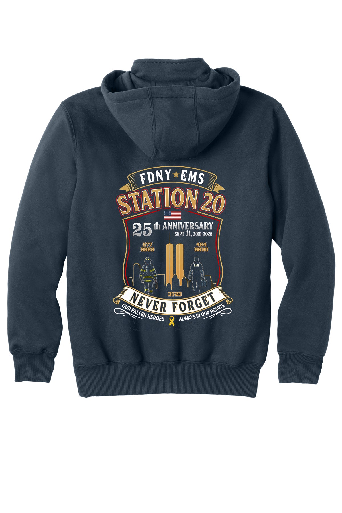 9-11 25th Anniversary FDNY EMS Station 20 Carhartt 1/4 Zip