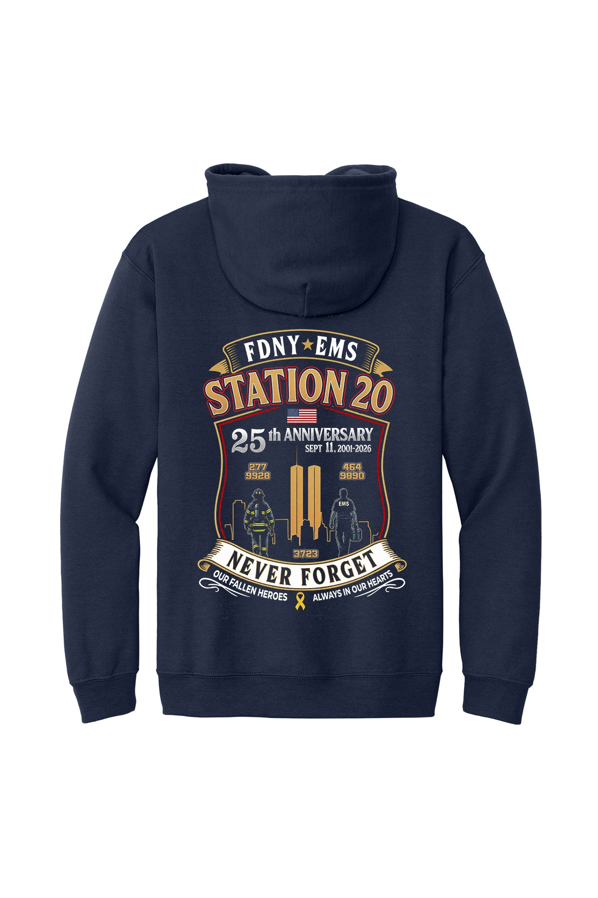 9-11 25th Anniversary FDNY EMS Station 20 Hoodie