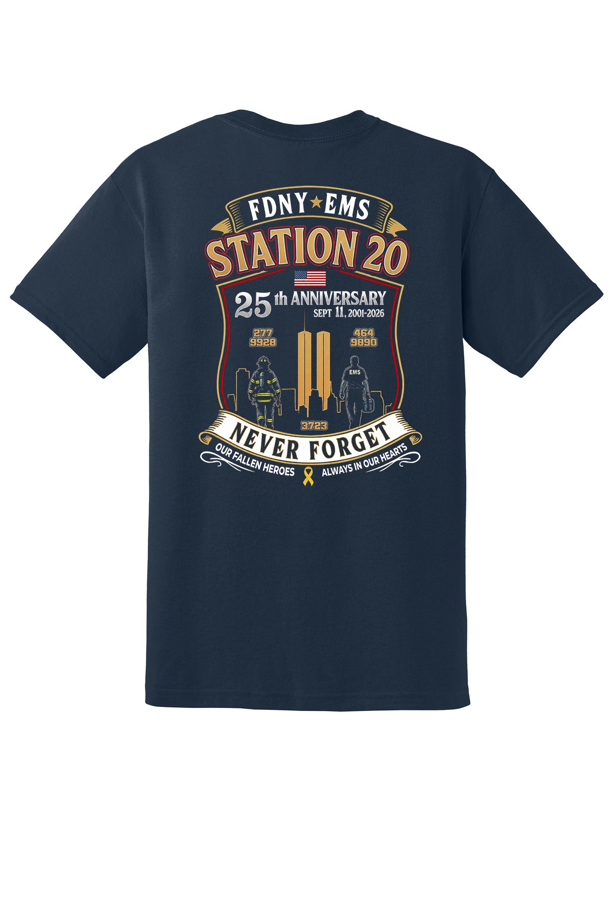 9-11 25th Anniversary FDNY EMS Station 20 T-Shirt
