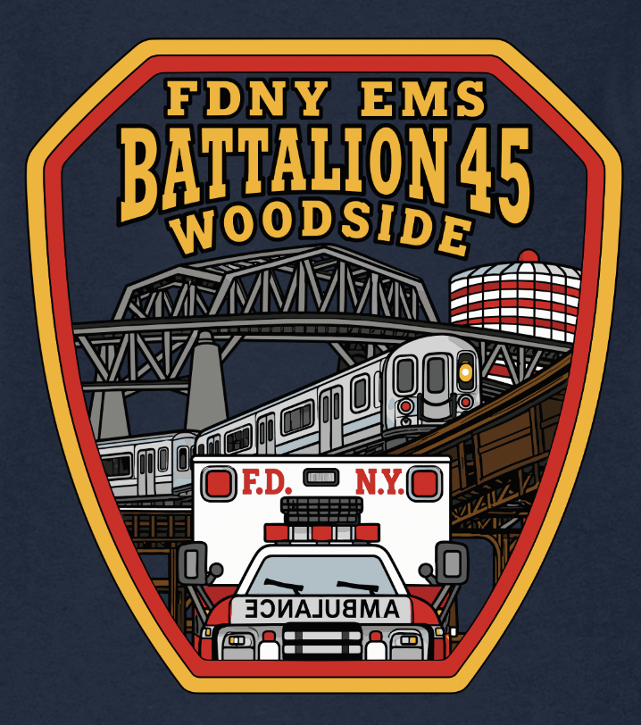 9-11 25th Anniversary FDNY EMS Station 45 Long Sleeve