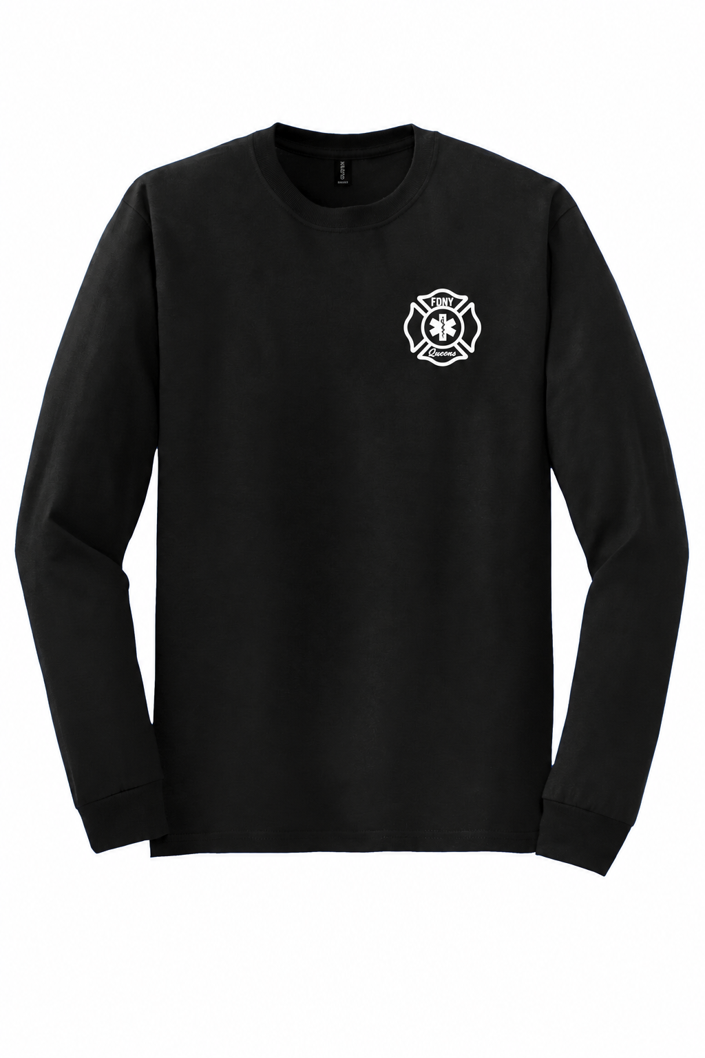 FDNY EMS Queens flat printed long sleeve T-shirt front