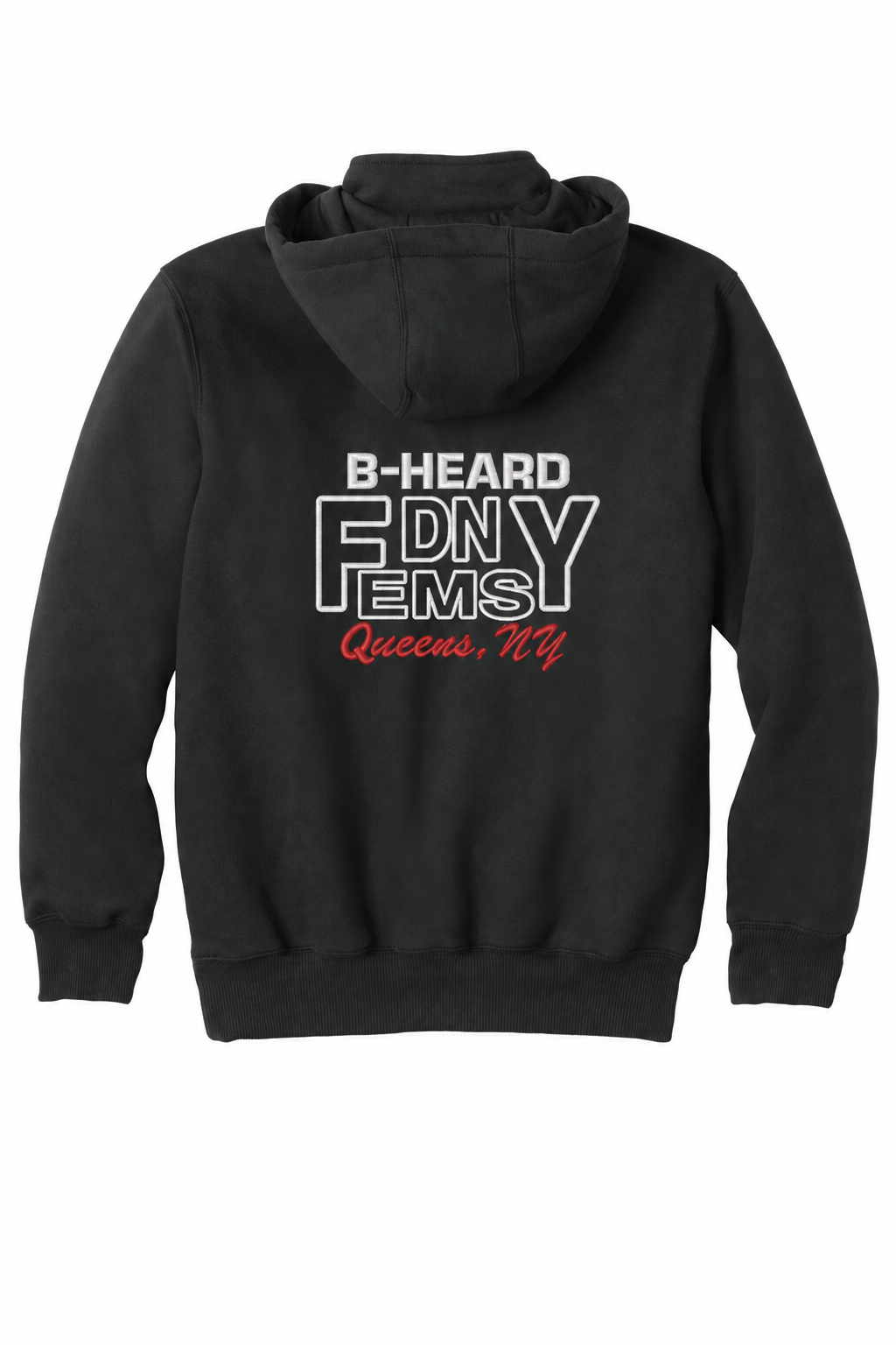 B-HEARD Queens embroidered Carhartt quarter-zip hoodie back