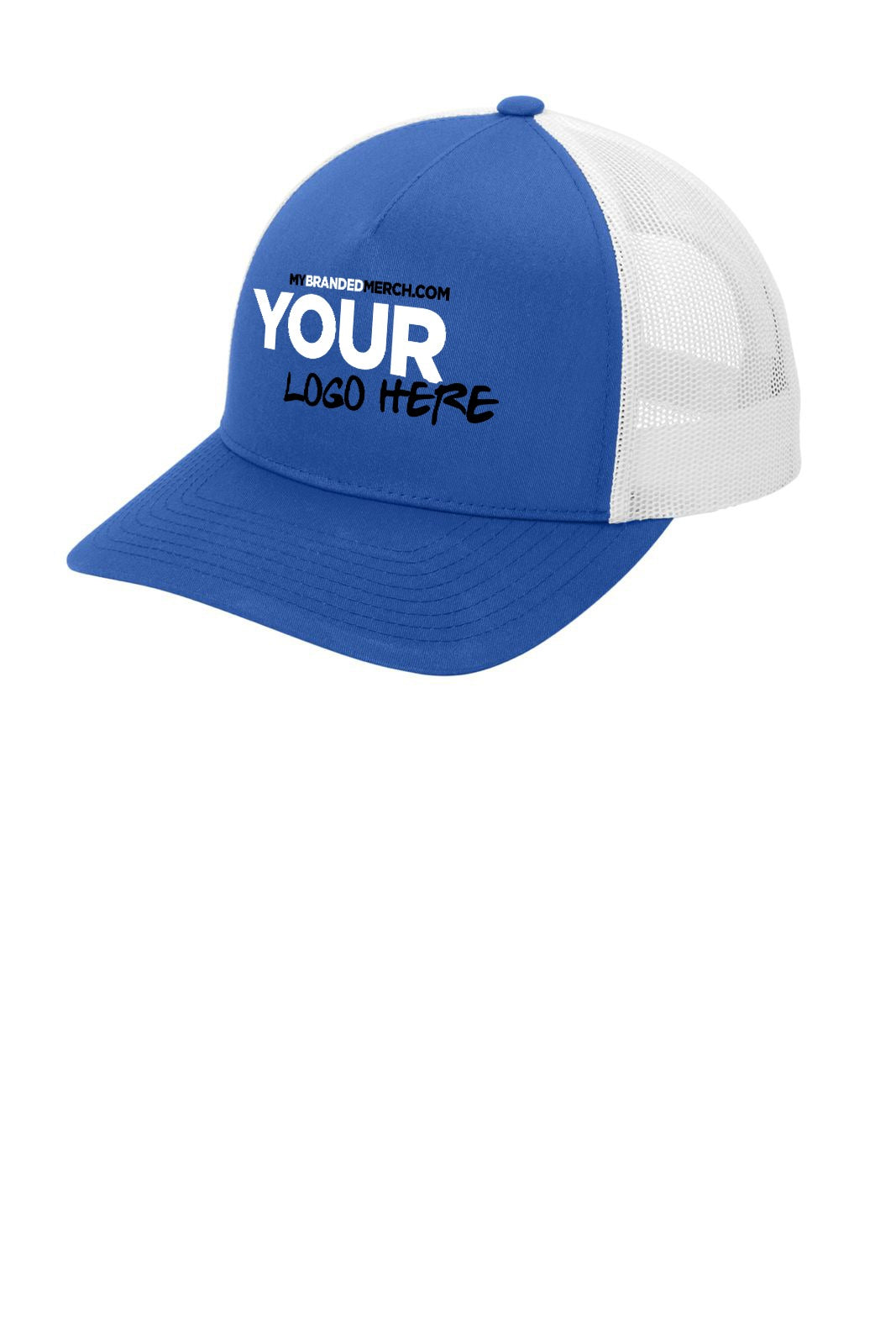 Business Starter Bundle custom logo STC54 trucker hat in True Royal White