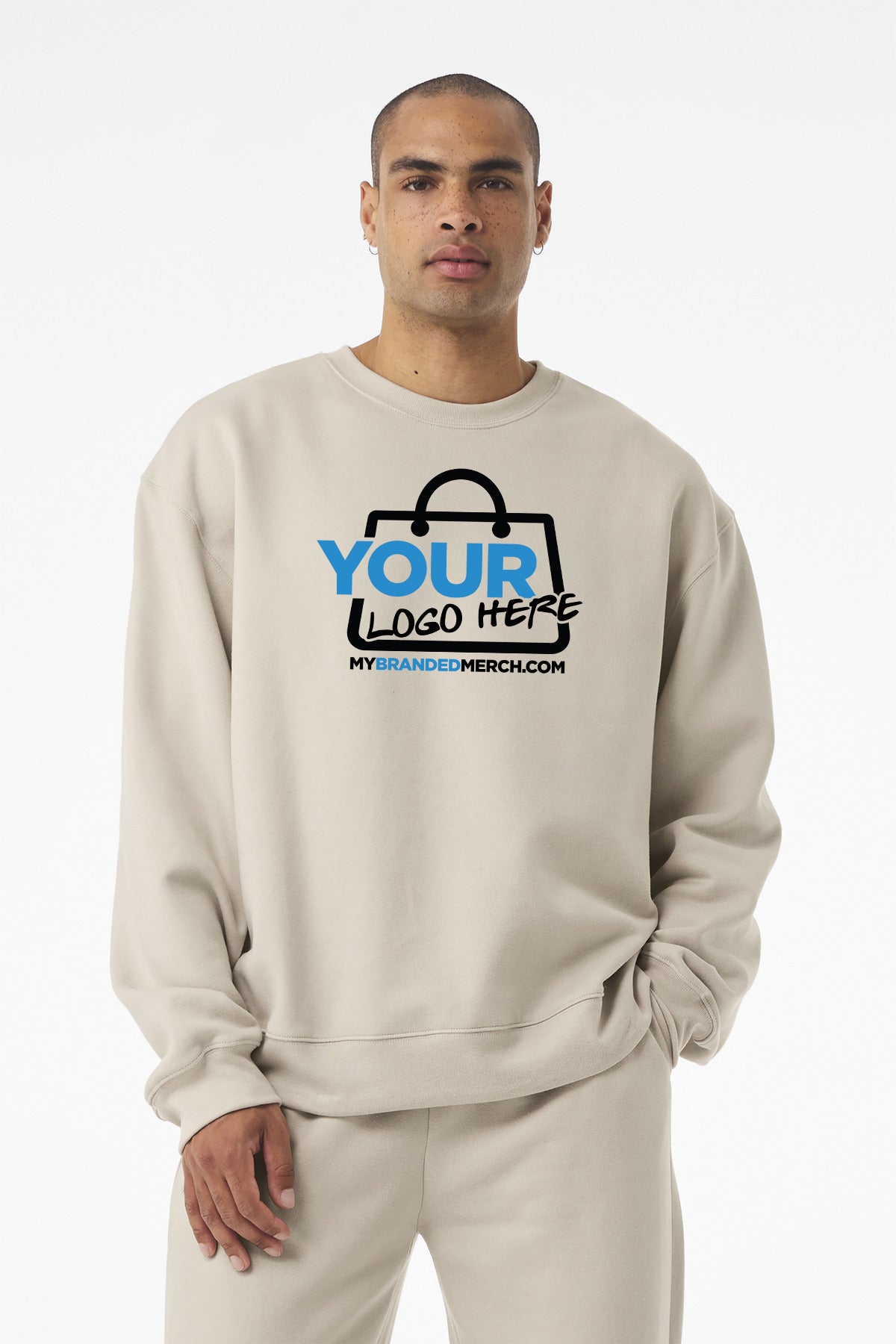 Custom logo BELLA+CANVAS® Unisex 10-Ounce Heavyweight Crewneck Sweatshirt BC4711 decoration preview