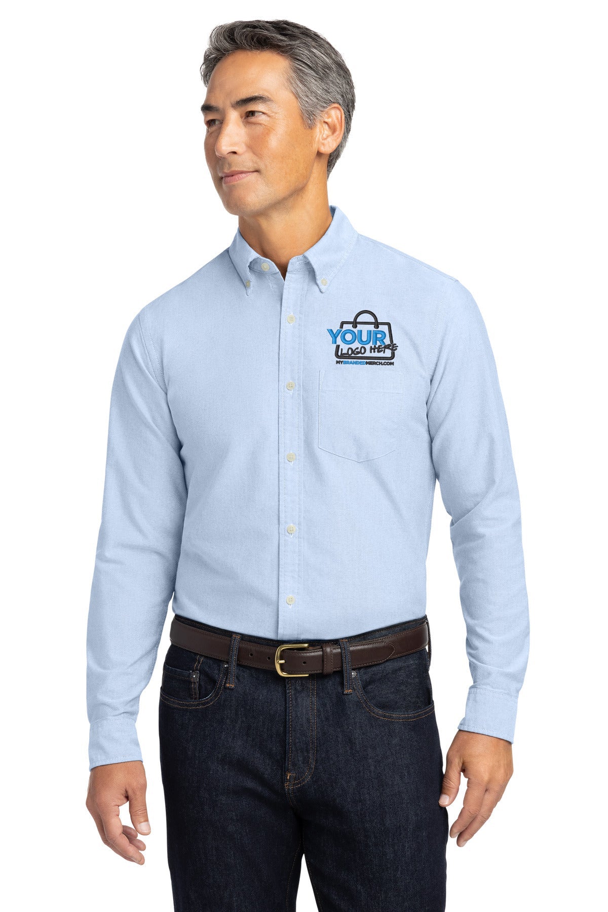 Custom logo Brooks Brothers® Casual Oxford Cloth Shirt BB18004 decoration preview