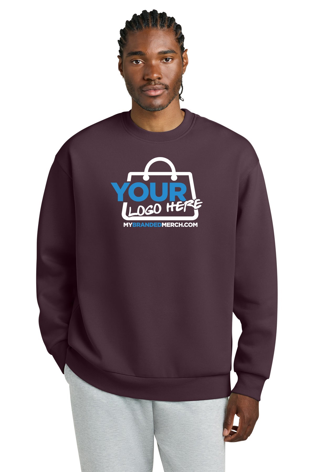 Custom logo District® V.I.T.™ Heavyweight Fleece Crew DT6154 decoration preview
