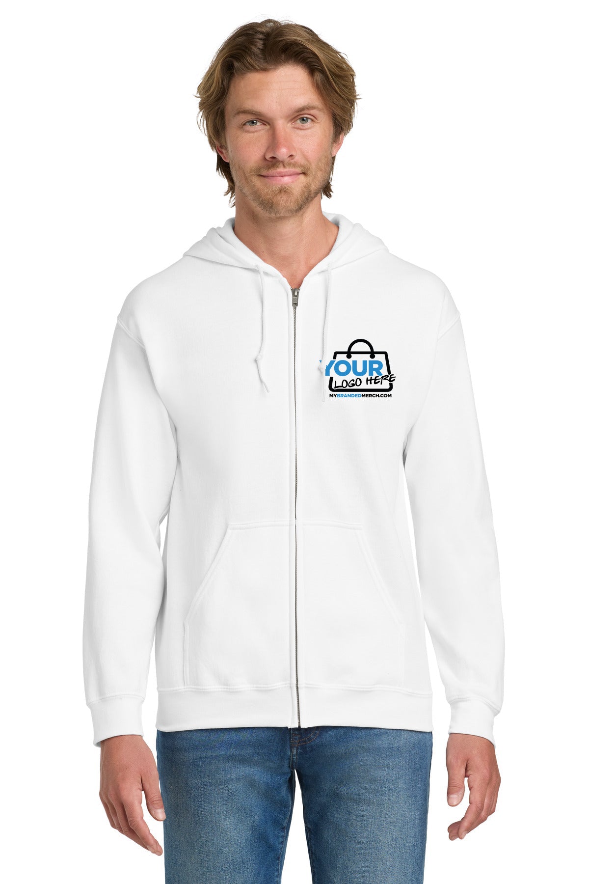 Custom logo Gildan® - Heavy Blend™ Full-Zip Hooded Sweatshirt. 18600 decoration preview