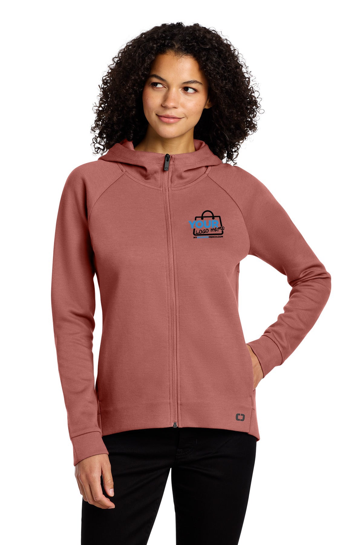 Custom logo OGIO® Women's Bolt Full-Zip Hoodie LOG850 decoration preview