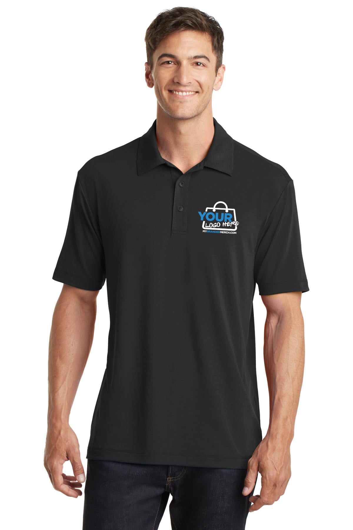 Custom logo Port Authority® Cotton Touch™ Performance Polo. K568 decoration preview