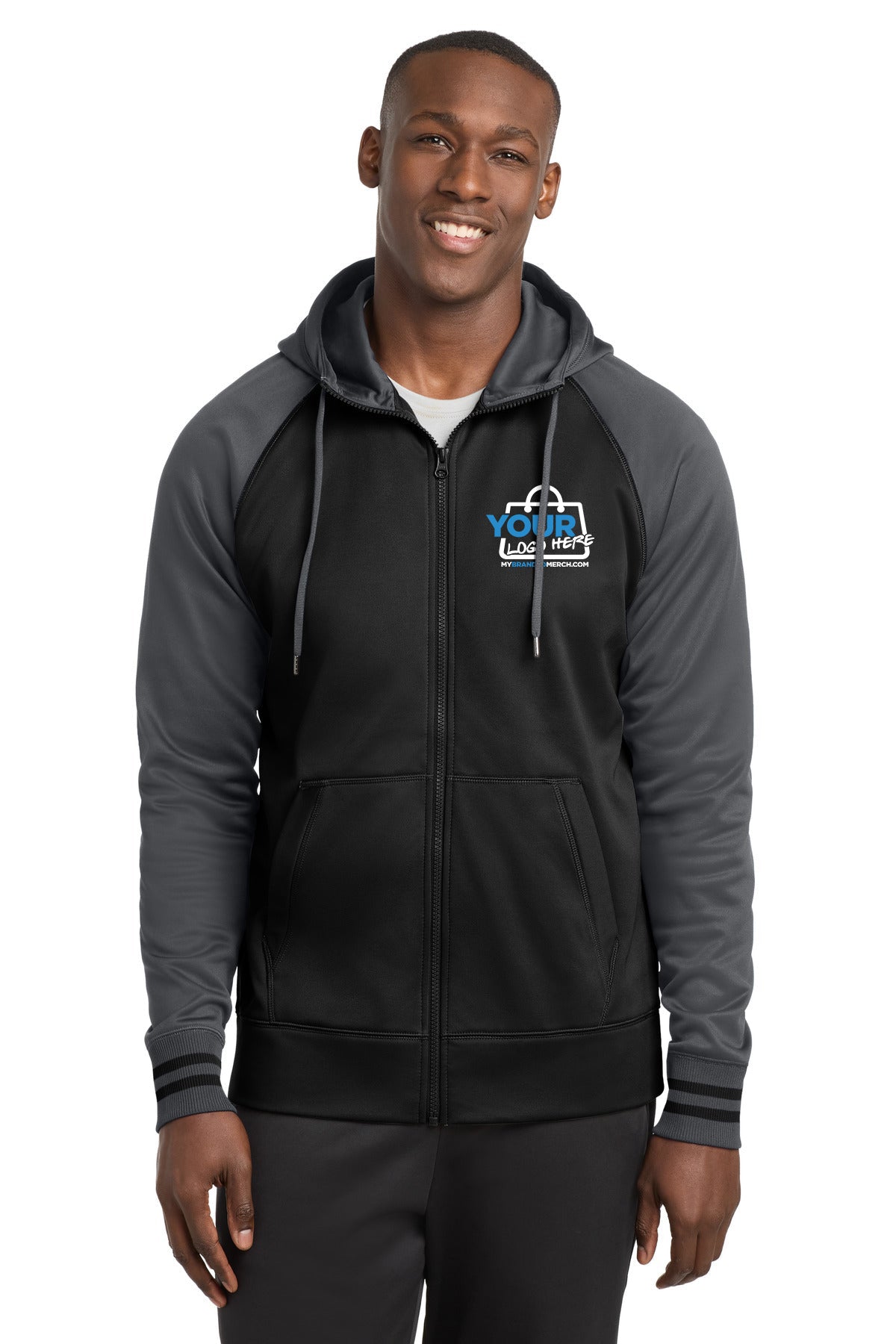 Custom logo Sport-Tek® Sport-Wick® Varsity Fleece Full-Zip Hooded Jacket. ST236 decoration preview