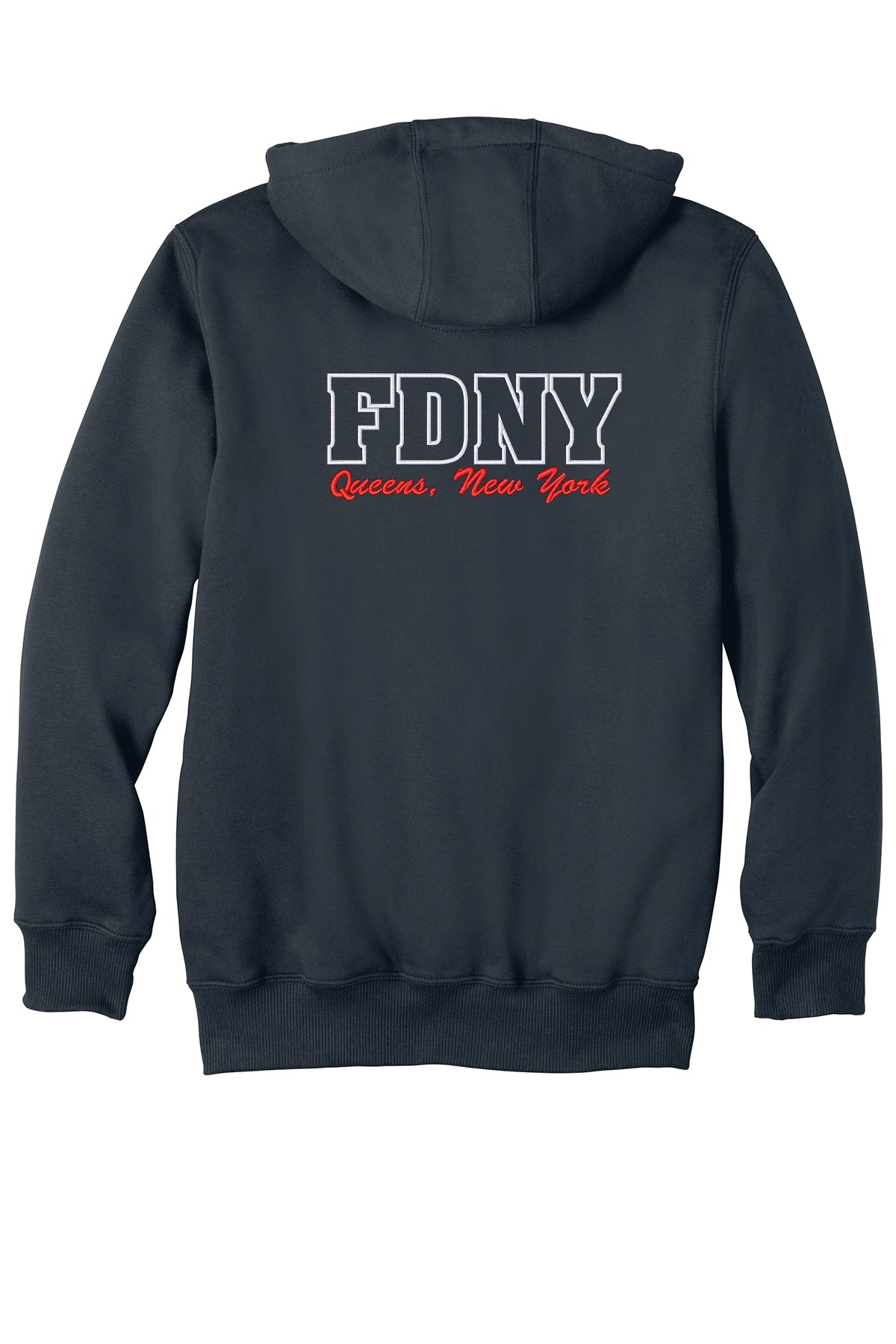 FDNY EMS Station 49 Carhartt CT100614 navy back with embroidered FDNY Queens New York design