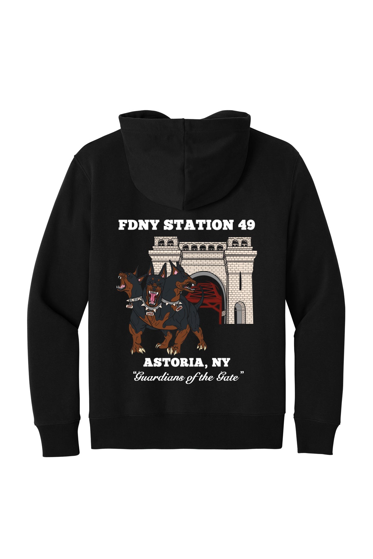 FDNY EMS Station 49 Guardians of the Gate black District DT6600 heavyweight hoodie updated back