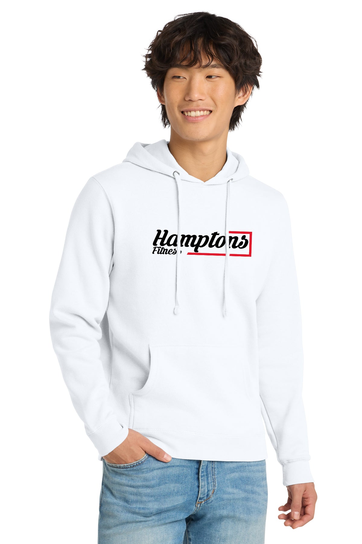 Hamptons Fitness DT6100 white fleece hoodie front