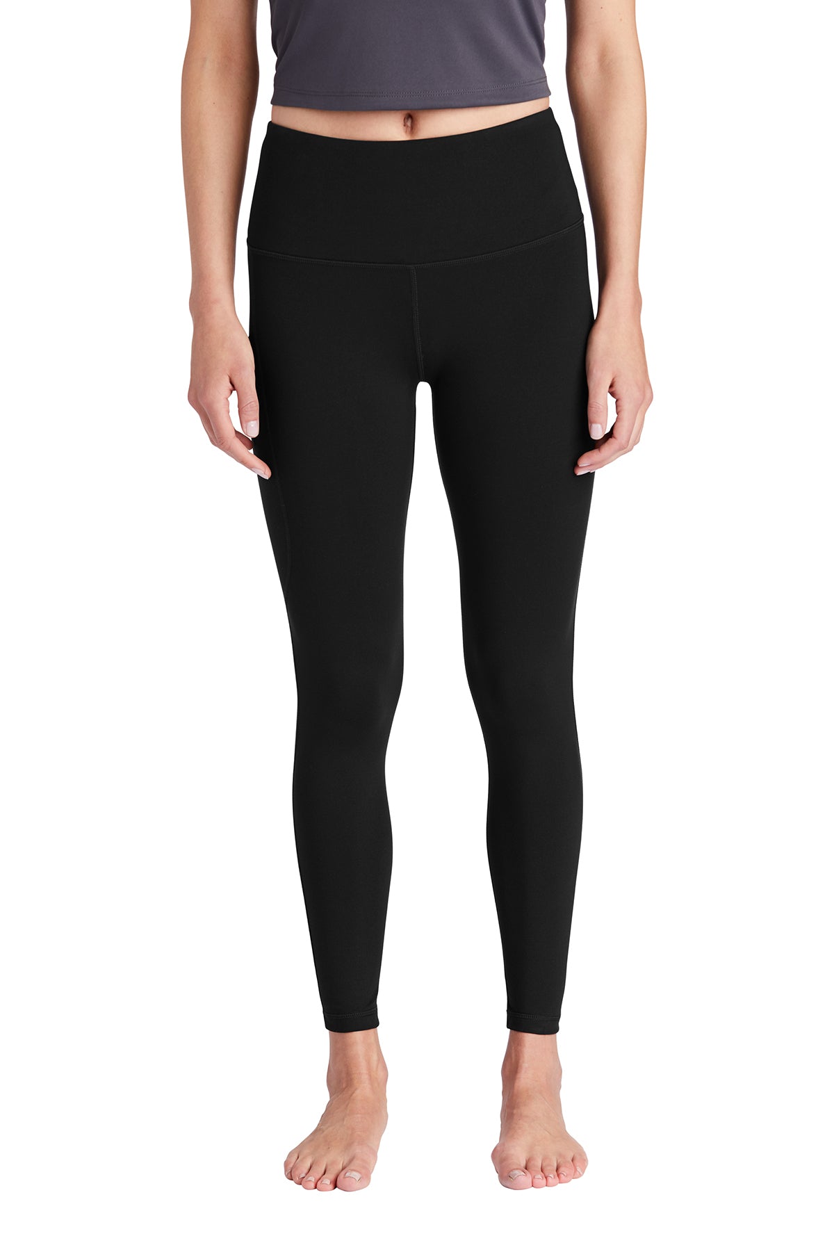 Hamptons Fitness LPST891 women's black high rise 7/8 legging front