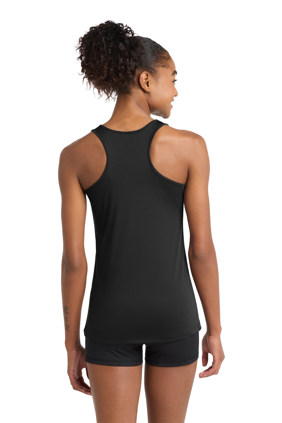 Hamptons Fitness Women's PosiCharge Racerback Tank LST356 black back view