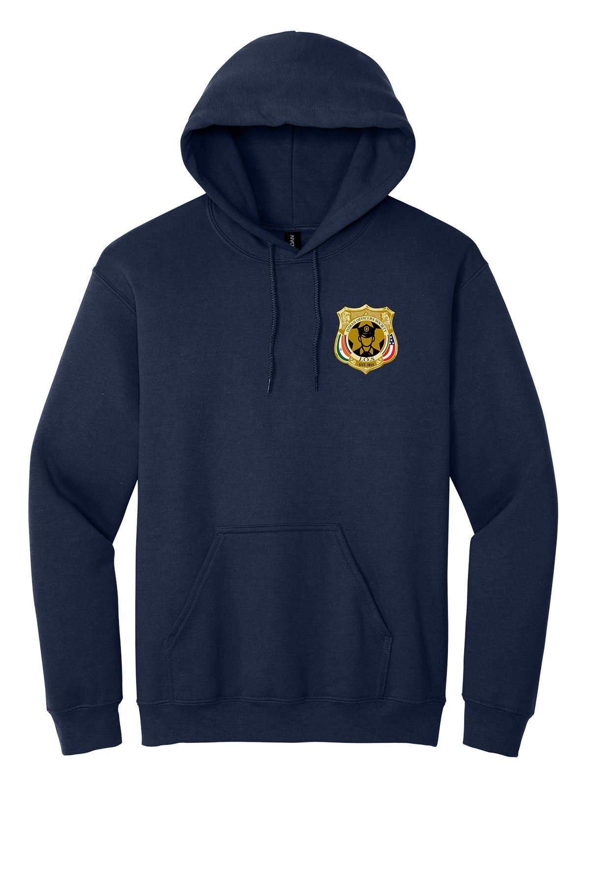 10 Years Indian Officers Society Hoodie 18500 front IOS badge