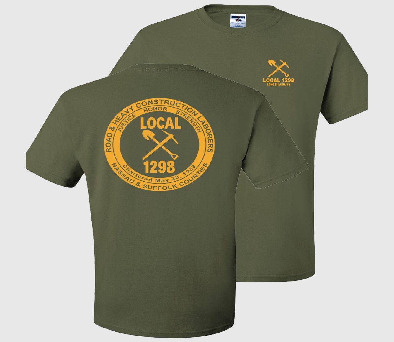 Laborers Local 1298 T-Shirt - Military Green