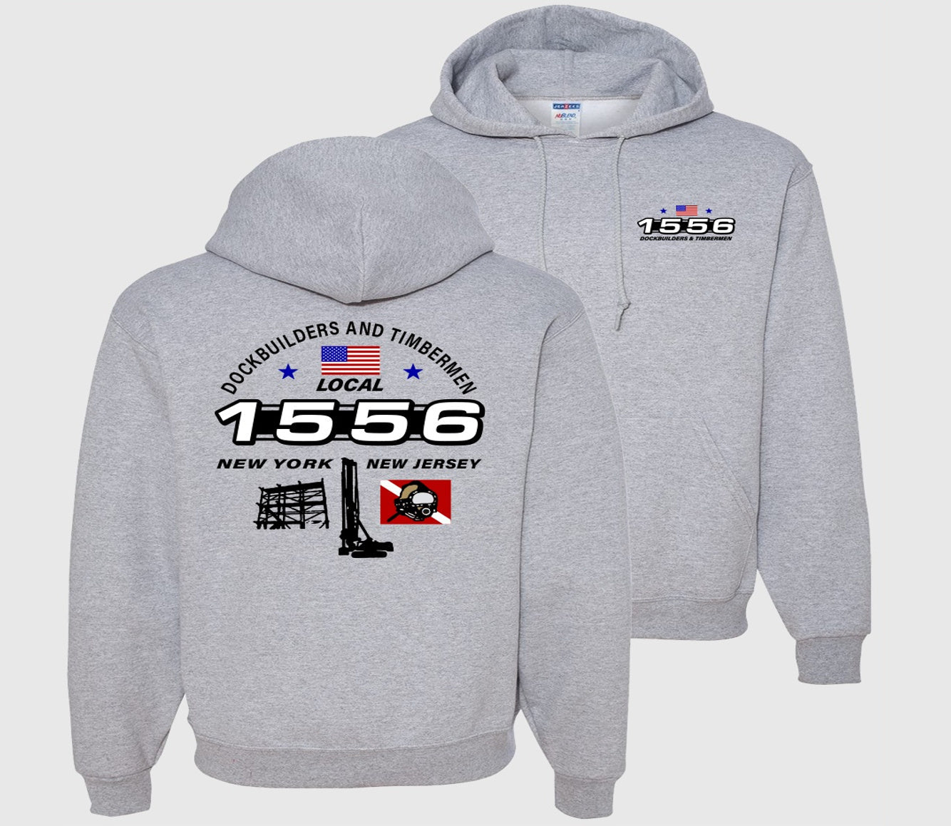 Dockbuilders & Timbermen Local 1556 Hoodie - Sport Grey