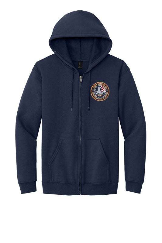 9-11 25th Anniversary FDNY EMS Station 49 Full Zip Hoodie