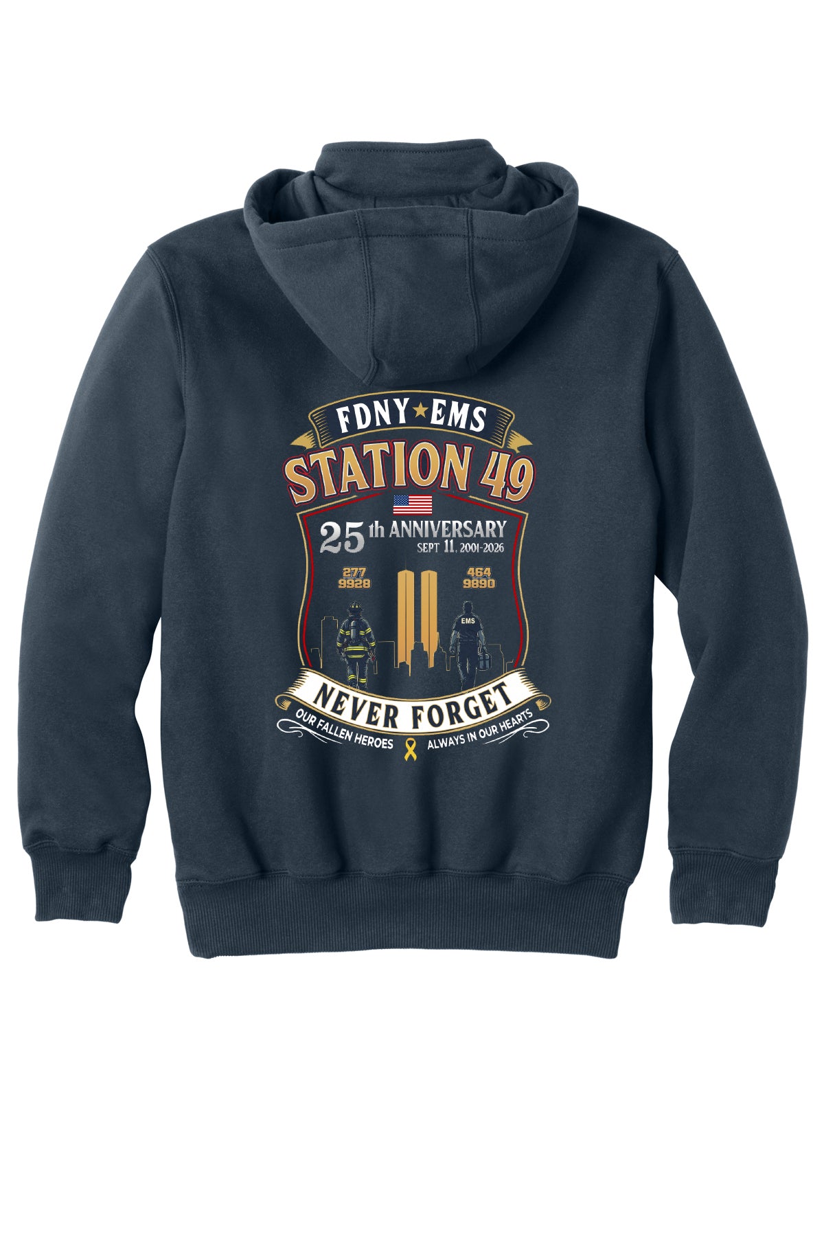 9-11 25th Anniversary FDNY EMS Station 49 Carhartt 1/4 Zip
