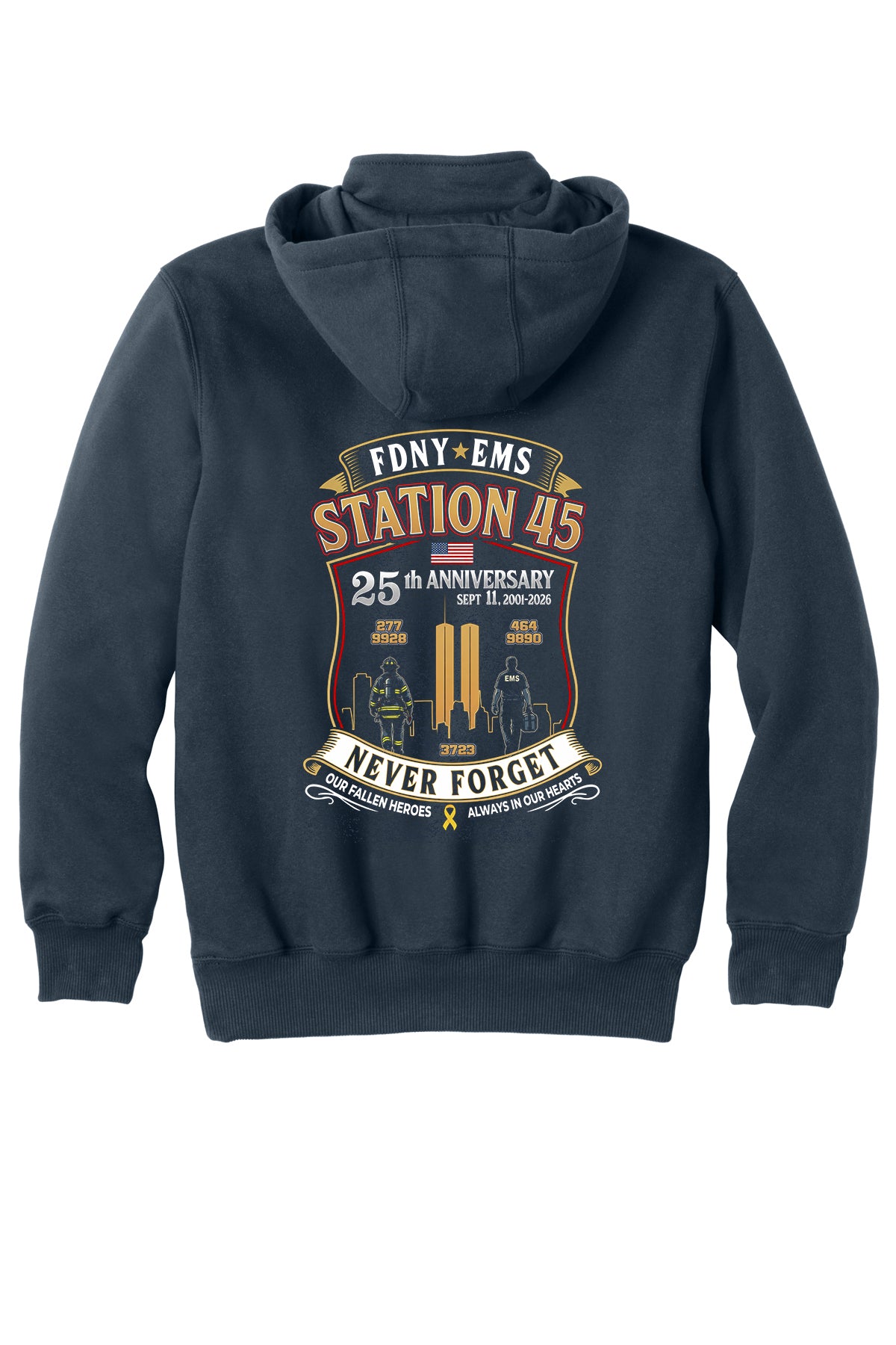 9-11 25th Anniversary FDNY EMS Station 45 Carhartt 1/4 Zip