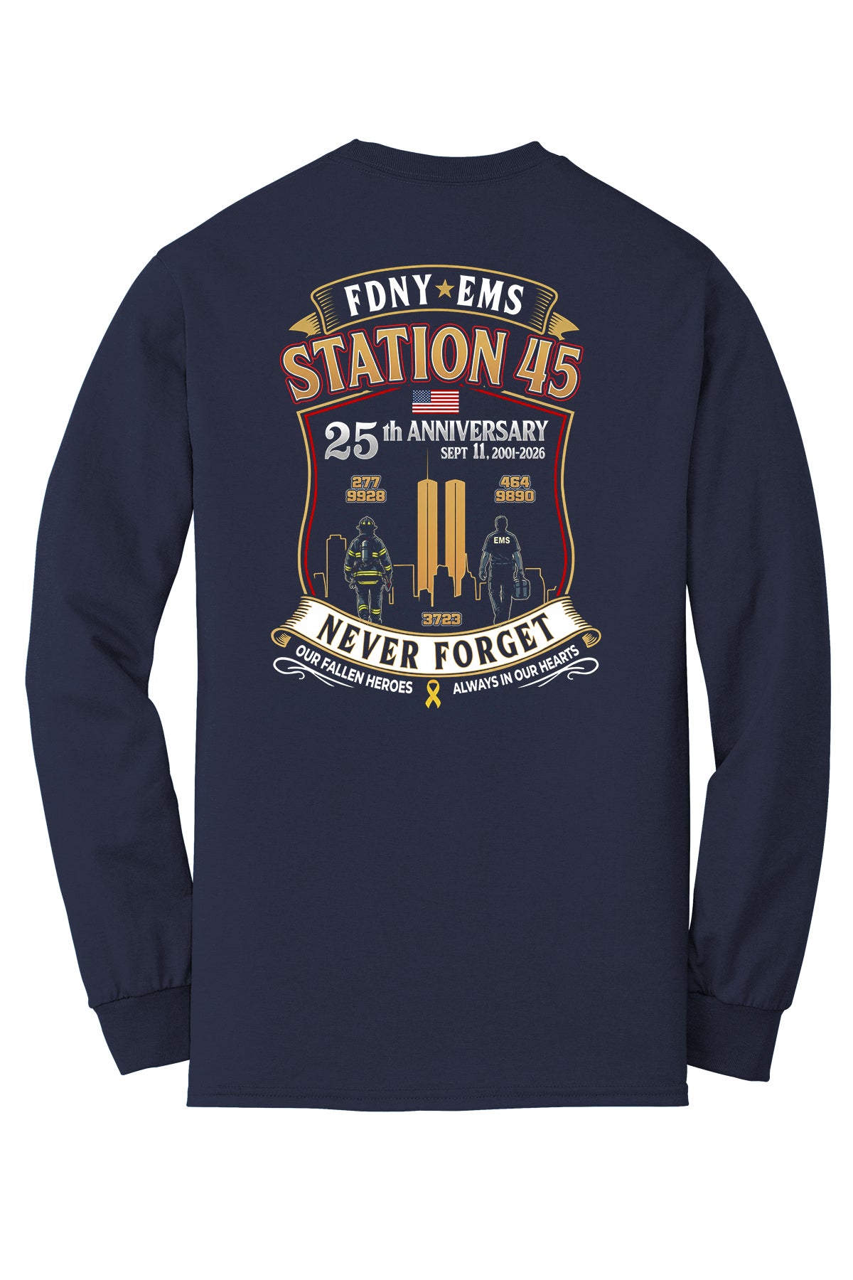 9-11 25th Anniversary FDNY EMS Station 45 Long Sleeve