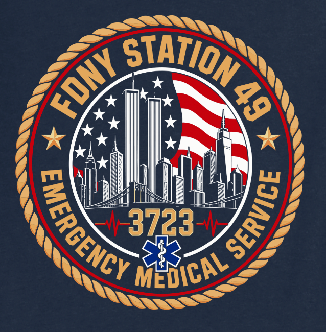 9-11 25th Anniversary FDNY EMS Station 49 Full Zip Hoodie