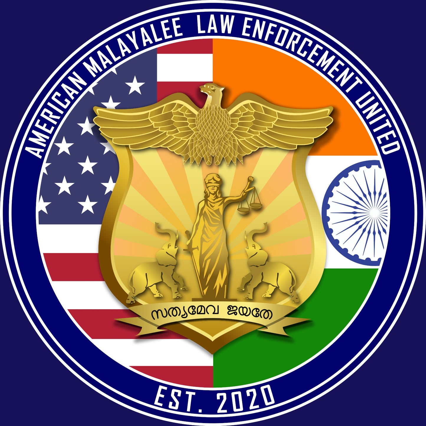 American Malayalee Law Enforcement United AMLEU left chest emblem