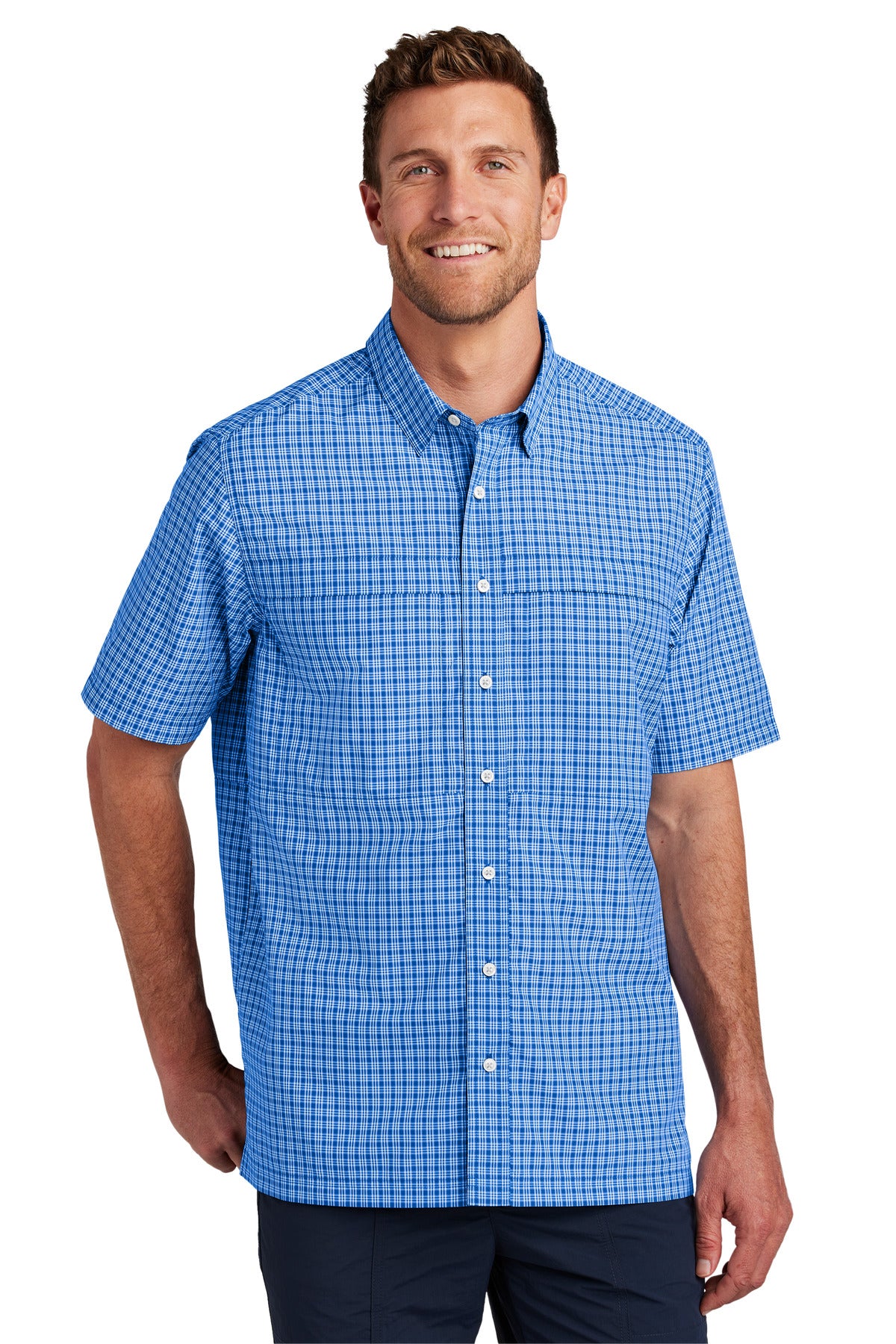 True Royal/ White Mini Plaid