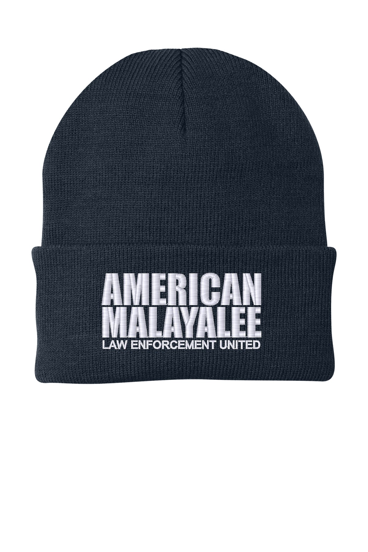 AMLEU Malayalee embroidered beanie in Navy