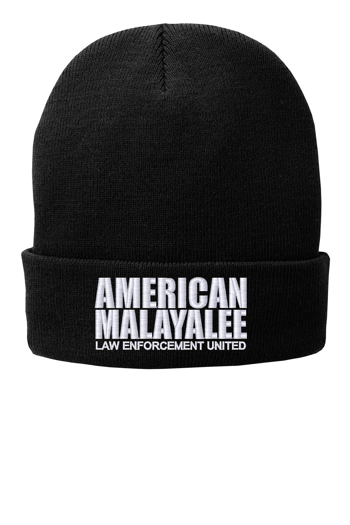 AMLEU Malayalee fleece-lined embroidered beanie in Black