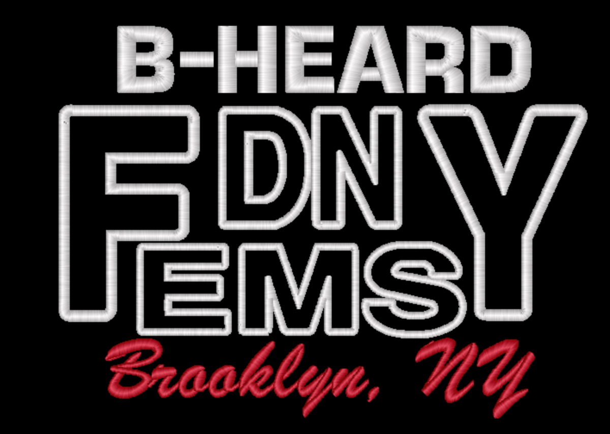Station 90 B-HEARD FDNY EMS Brooklyn back embroidery design