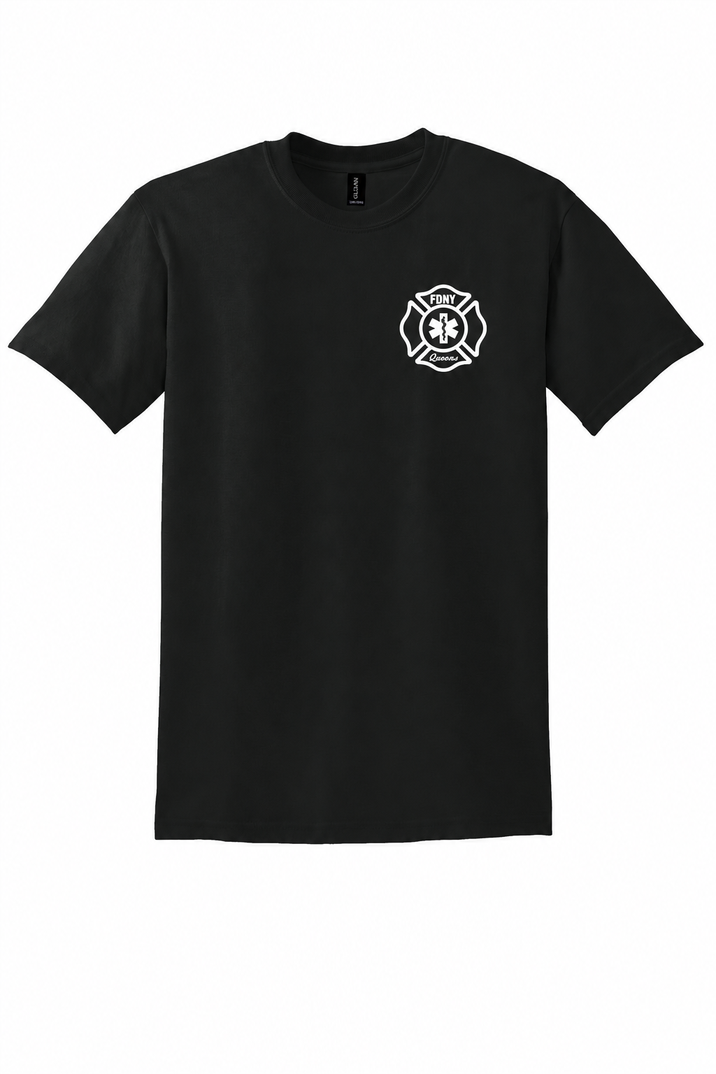 FDNY EMS Queens flat printed 50/50 T-shirt front