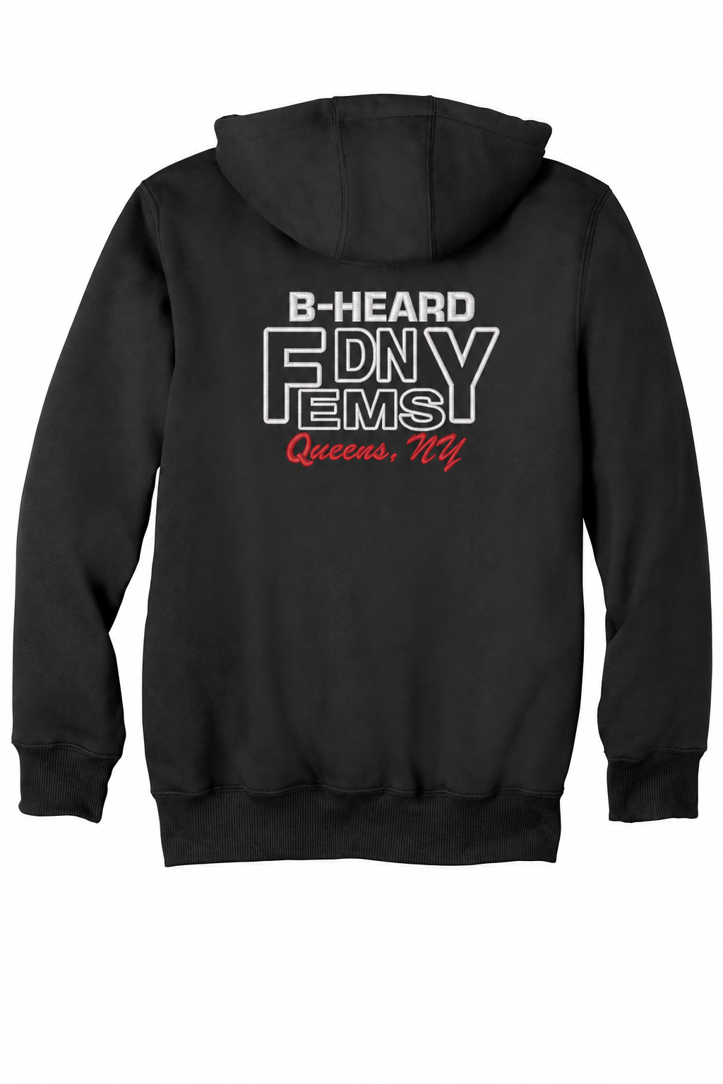 B-HEARD Queens embroidered Carhartt full-zip hoodie back