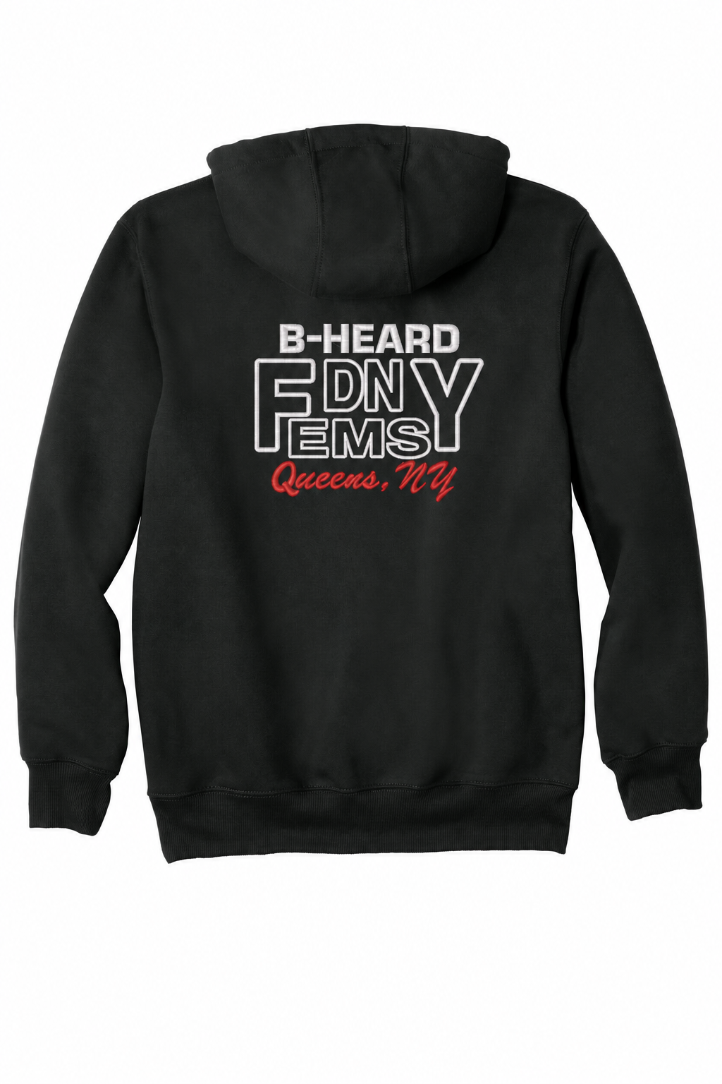 B-HEARD Queens embroidered Carhartt pullover hoodie back
