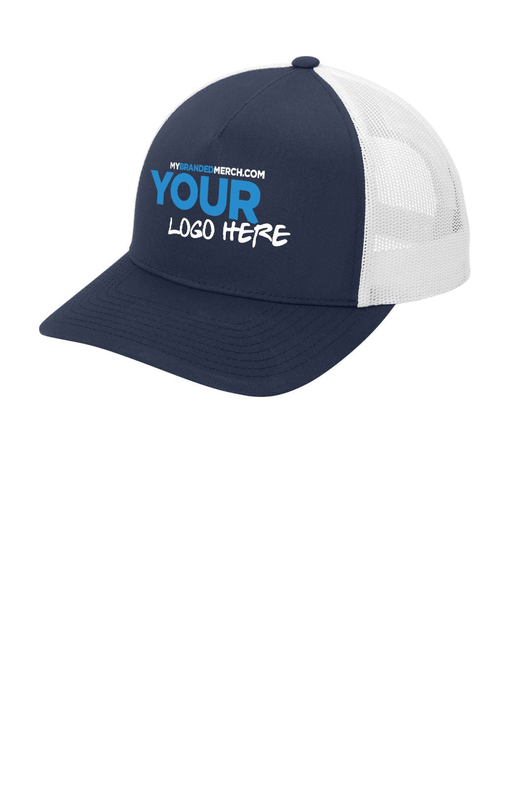 Business Starter Bundle custom logo STC54 trucker hat in True Navy White