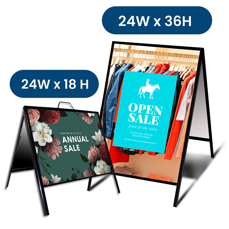 Custom A-frame sign with printed coroplast panels