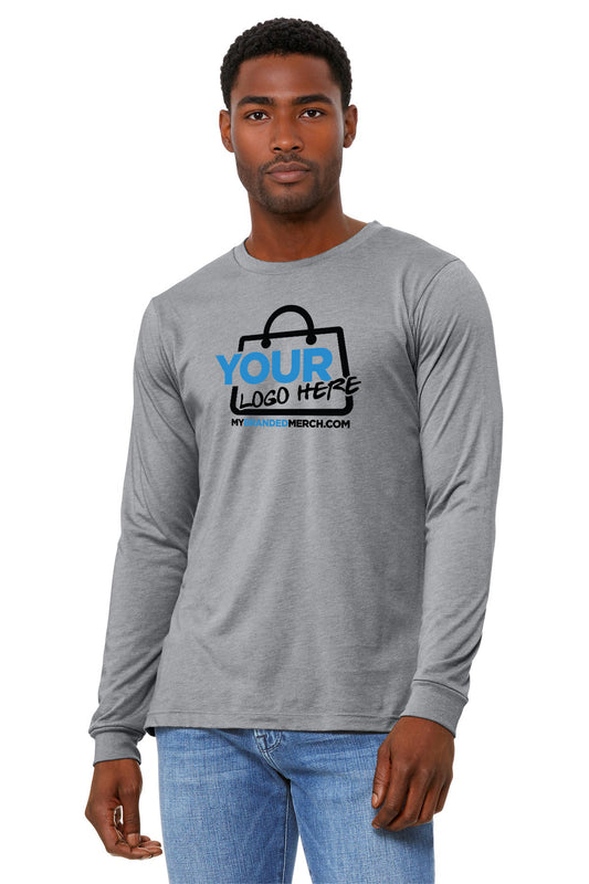 Custom logo BELLA+CANVAS® Unisex Heather CVC Long Sleeve Tee BC3501CVC decoration preview