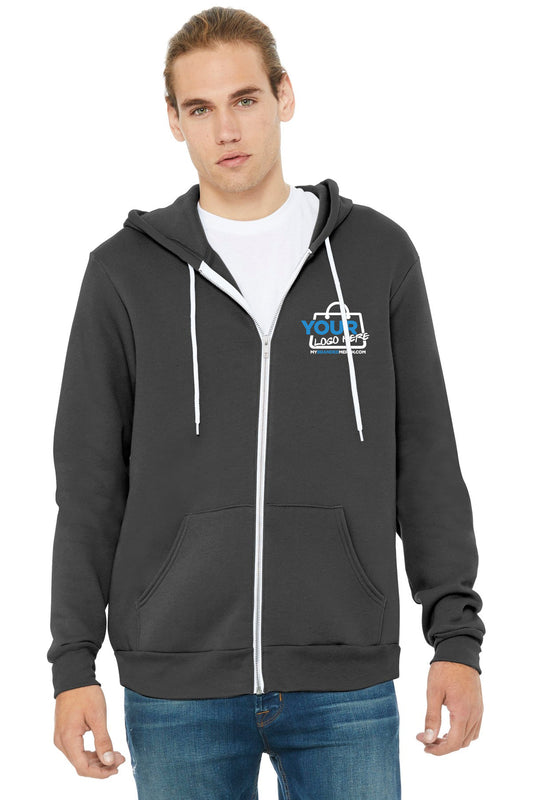 Custom logo BELLA+CANVAS ® Unisex Sponge Fleece Full-Zip Hoodie. BC3739 decoration preview