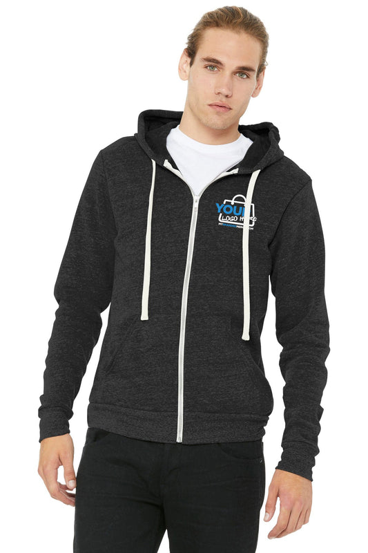 Custom logo BELLA+CANVAS ® Unisex Triblend Sponge Fleece Full-Zip Hoodie. BC3909 decoration preview