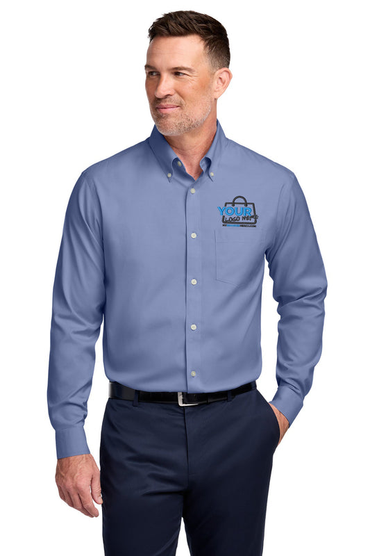 Custom logo Brooks Brothers® Wrinkle-Free Stretch Pinpoint Shirt BB18000 decoration preview