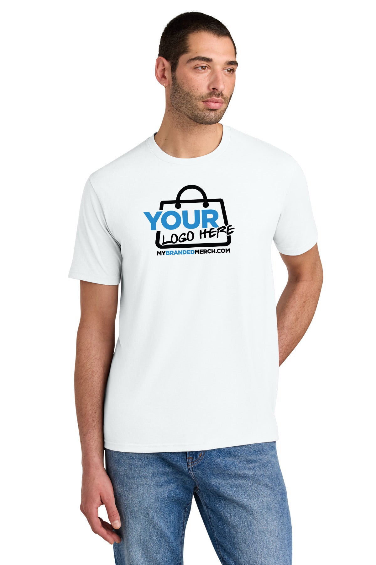 Custom logo District ® Perfect Tri®Tee. DM130 decoration preview