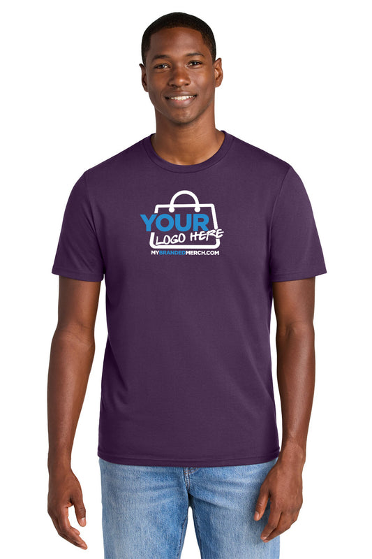 Custom logo District® Perfect Weight® CVC Tee DT184 decoration preview