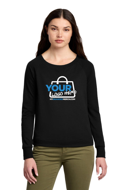 Custom logo District® Women's Featherweight French Terry™ Long Sleeve Crewneck DT672 decoration preview