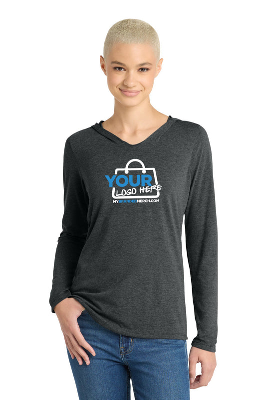 Custom logo District® Women's Perfect Tri® Long Sleeve Hoodie. DM139L decoration preview