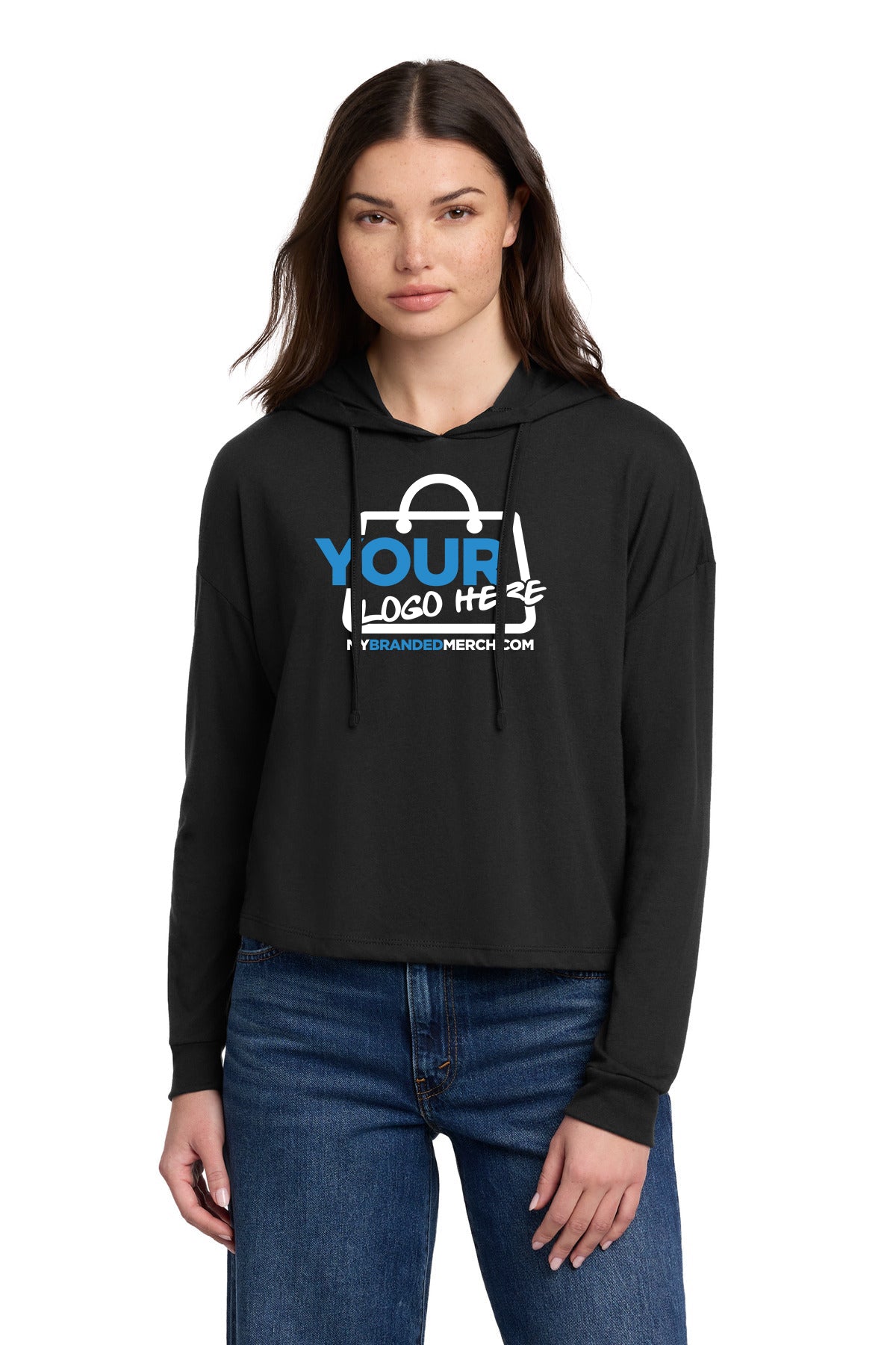 Custom logo District® Women's Perfect Tri® Midi Long Sleeve Hoodie DT1390L decoration preview