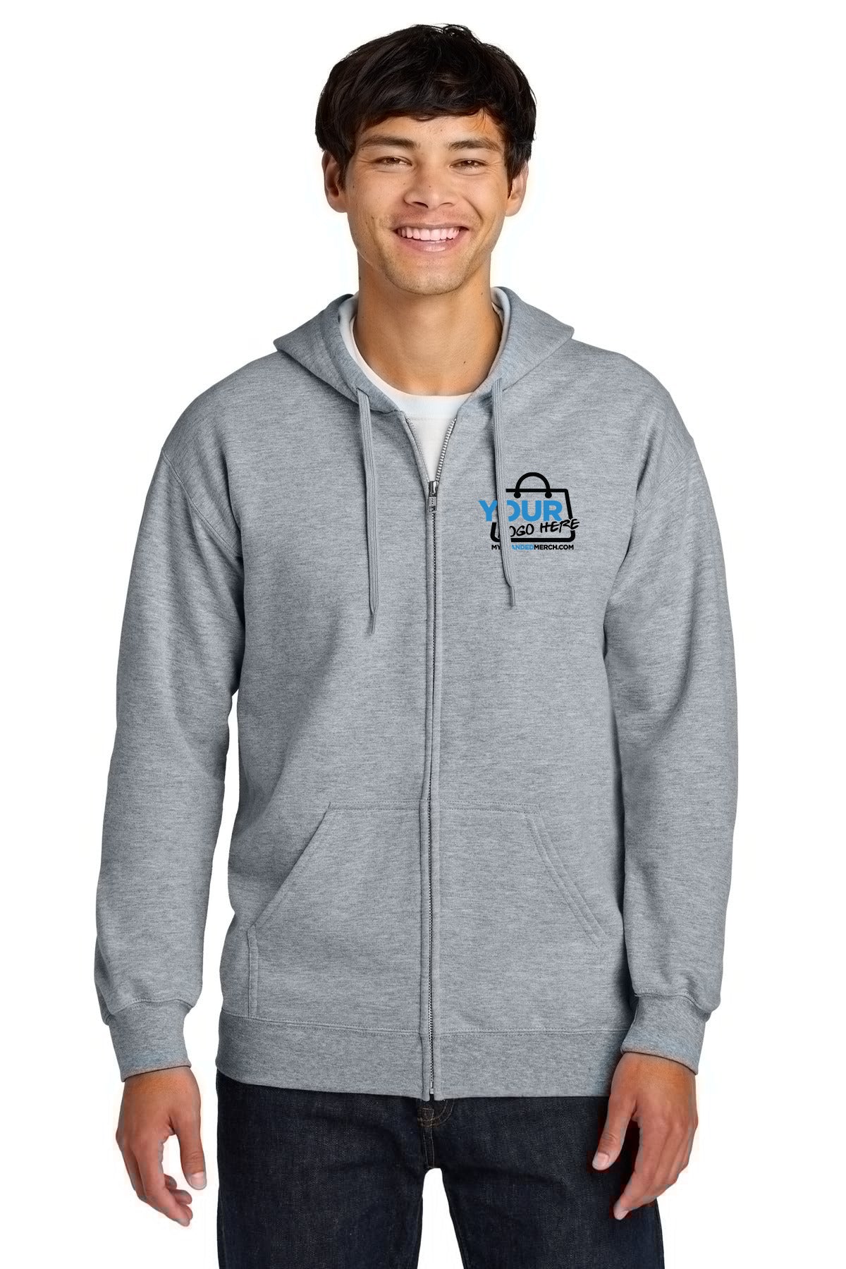 Custom logo Gildan Softstyle® Midweight Fleece Full-Zip Hooded Sweatshirt SF600 decoration preview