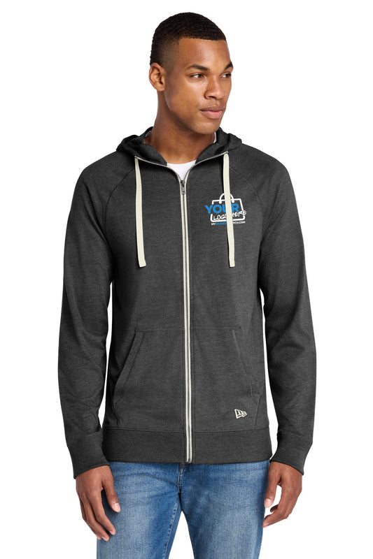 Custom logo New Era ® Sueded Cotton Blend Full-Zip Hoodie. NEA122 decoration preview