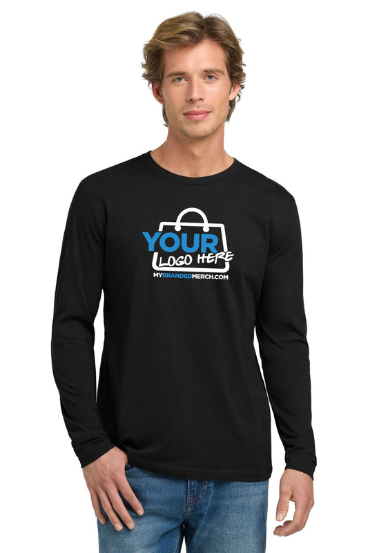 Custom logo Next Level Apparel® Cotton Long Sleeve Tee. NL3601 decoration preview