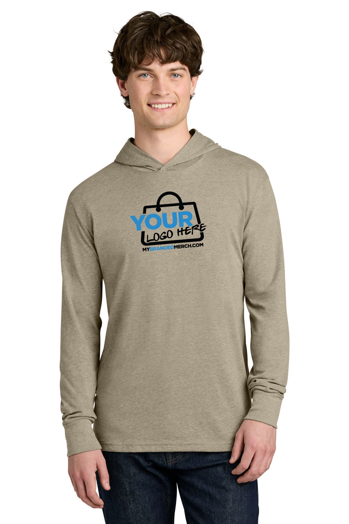 Custom logo Next Level Apparel® CVC Long Sleeve Hoodie NL6221 decoration preview